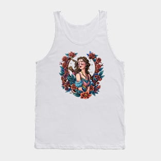 Zodiac Sign Capricorn Art Deco Watercolour Tank Top